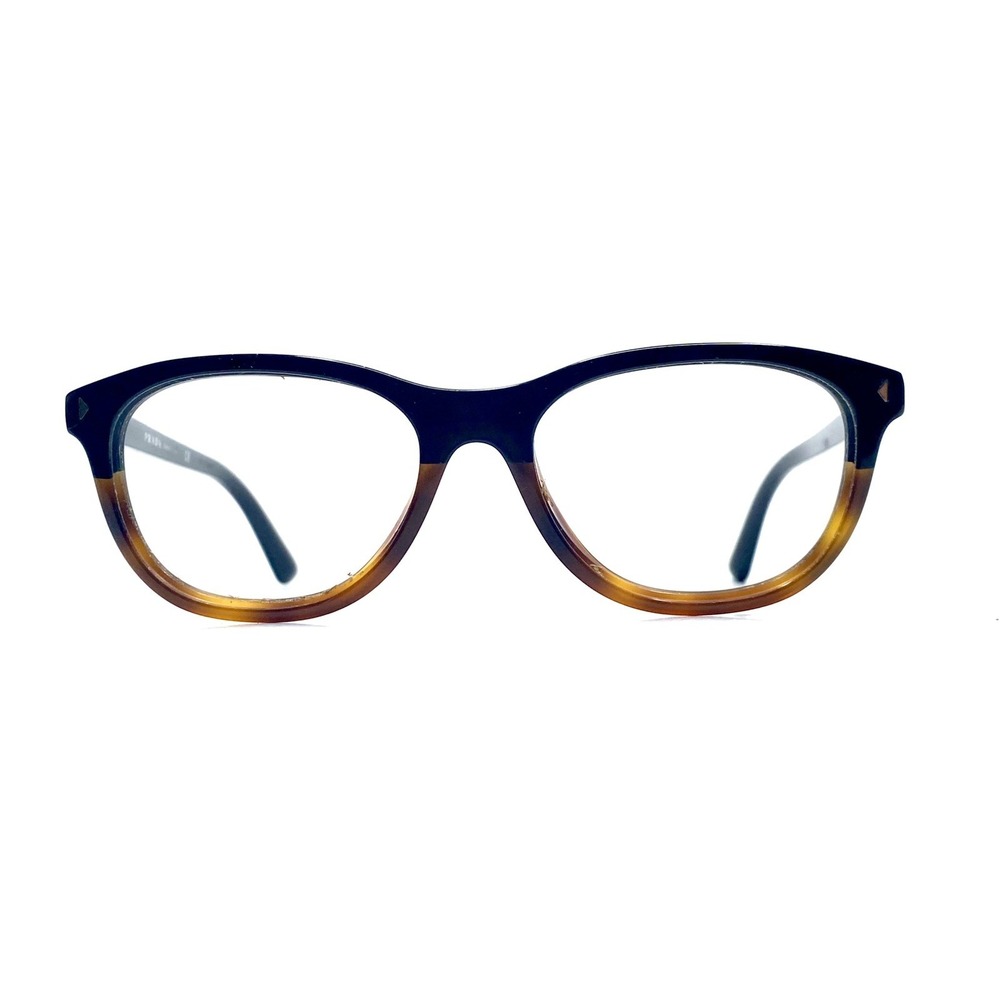 Prada Black Brown Tortoise Clear Ombré Cat Eye Glasses Italy 53 17 140